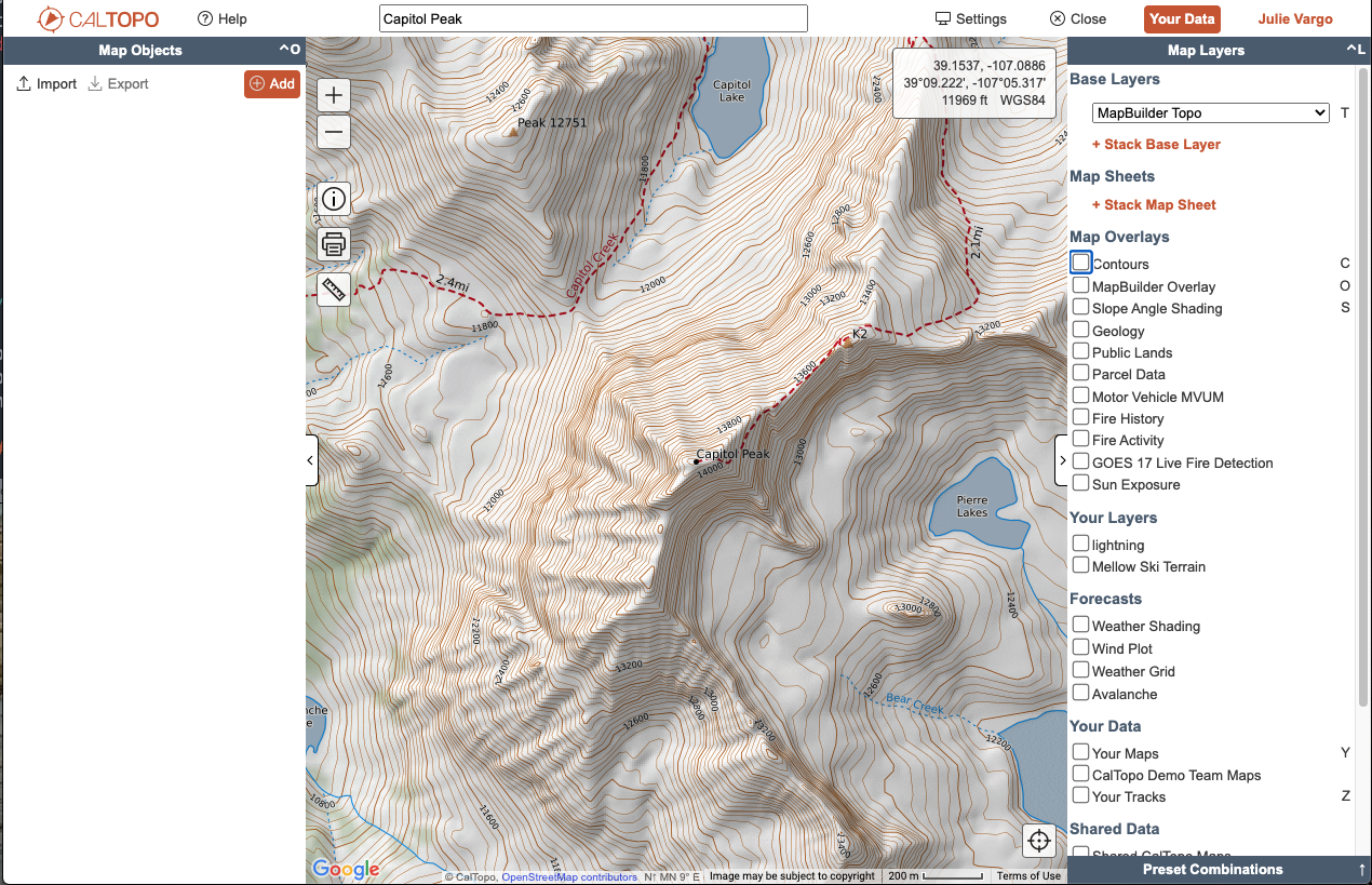 image of the map viewer with an arrow pointing to the search input field at the top of the page
